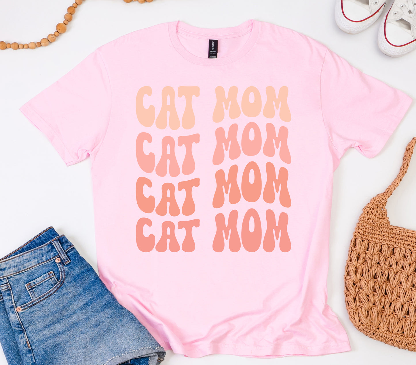 Retro Cat Mom Graphic Tee
