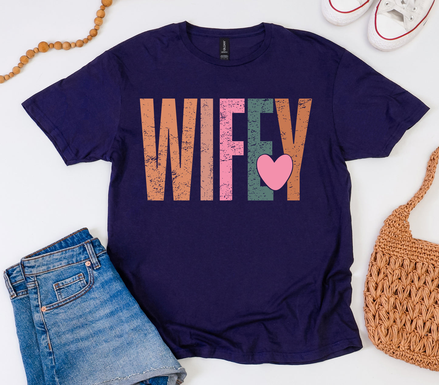 Colorful Wifey Graphic Tee