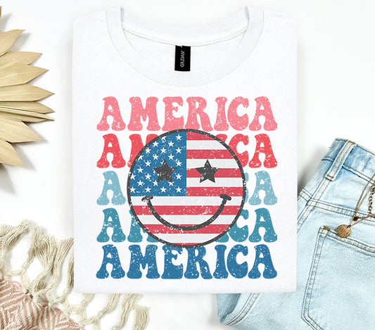Smiley Face American Graphic Tee