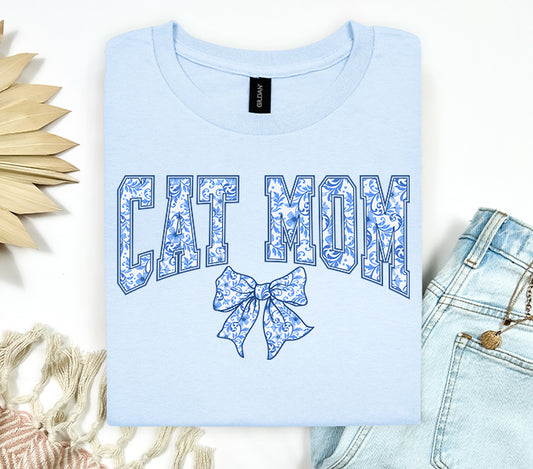 Coquette Style Cat Mom Graphic Tee