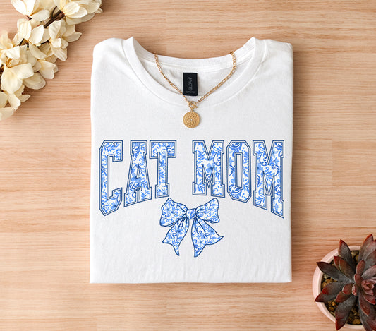 Coquette Style Cat Mom Graphic Tee